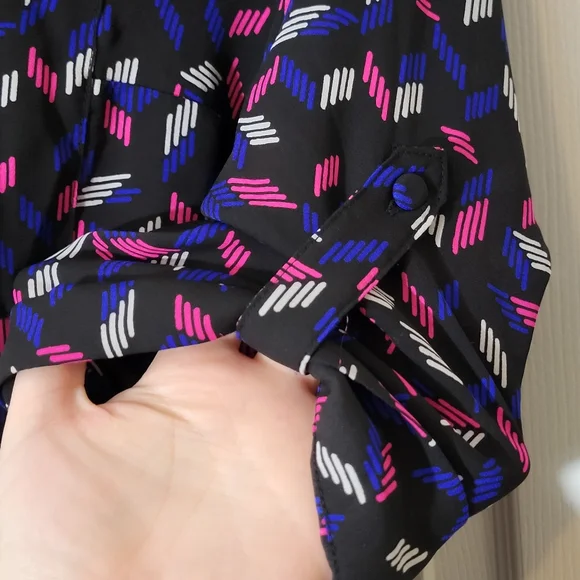 Torrid Black Print Harper 3/4 Sleeve Pullover Blouse Plus Size 1x - Picture 9 of 12